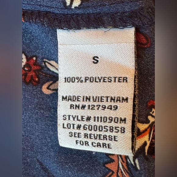 Emma & Michele Navy Floral V-Neck Drop Waist Dress small EUC - Picture 7 of 7